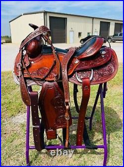 Adult Argentinian Western Horse Pleasure/Trail Saddle 15 to 18 Free Tack set