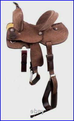 Adult Western Barrel Racing Horse Saddle 13 in FQHB Deep Seat Chocolate Roughout
