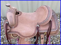 Adult Western Horse Ranch Cutting Saddle Sizes 14-18 Hand-Tooled Free Shipping