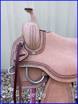 Adult Western Horse Ranch Cutting Saddle Sizes 14-18 Hand-Tooled Free Shipping
