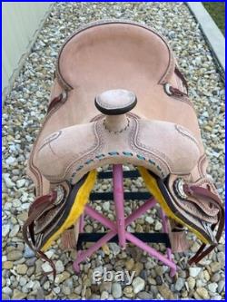 Adult Western Horse Ranch Cutting Saddle Sizes 14-18 Hand-Tooled Free Shipping