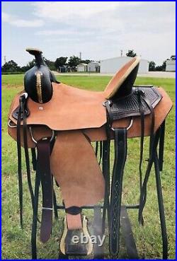 Adult Western Horse Ranch Saddle Basket weave tooling Free Shipping