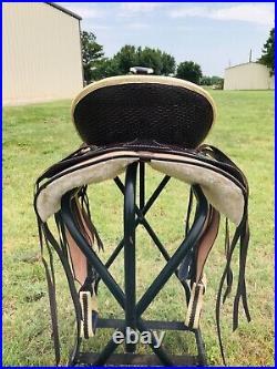 Adult Western Horse Ranch Saddle Basket weave tooling Free Shipping