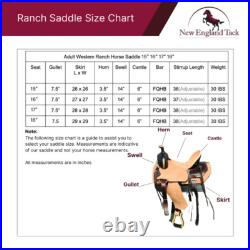 Adult Western Horse Ranch Style Saddle Hard Seat Saddle 15 16 17