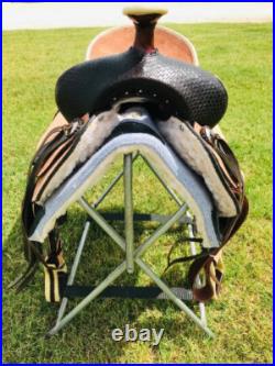 Adult Western Horse Ranch Style Saddle Hard Seat Saddle 15 16 17