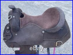 Adult Western Horse Roughout Leather Work Saddle 15/16/17 Inch Free Shipping