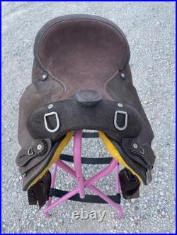 Adult Western Horse Roughout Leather Work Saddle 15/16/17 Inch Free Shipping