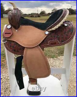 Adults Western Horse Barrel Saddle Leather 14 15 16 17 With Free Tack set