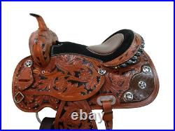Alligator Western Saddle Barrel Racing Horse Tooled Leather Trail Tack 15 16 17