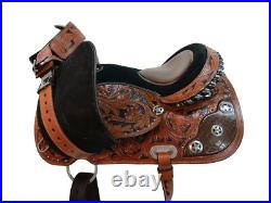 Alligator Western Saddle Barrel Racing Horse Tooled Leather Trail Tack 15 16 17