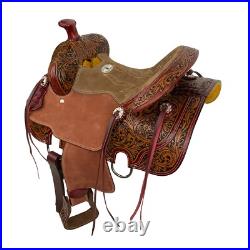Alpine Crest Youth Roper Style Saddle Floral Tooling Full QH Bars 13 NEW