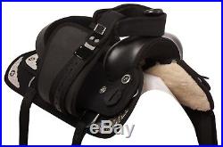 Amazing Black Synthetic Western Pleasure Horse Saddle Tack Seat Size 15 16