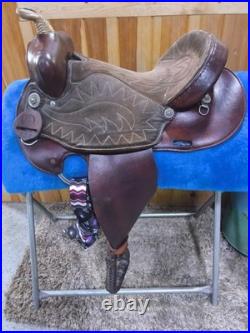 American Saddlery 806 15 in Brown Leather Traditional Western Saddle
