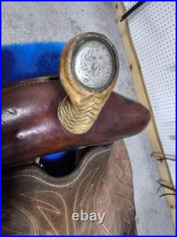 American Saddlery 806 15 in Brown Leather Traditional Western Saddle