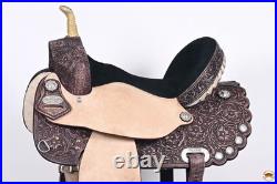 Antique Dark Brown 15 HILASON Western Horse Saddle American Leather Treeless