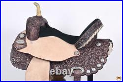Antique Dark Brown 15 HILASON Western Horse Saddle American Leather Treeless