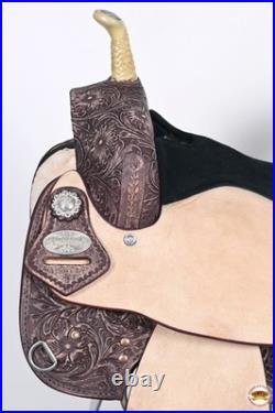 Antique Dark Brown 15 HILASON Western Horse Saddle American Leather Treeless