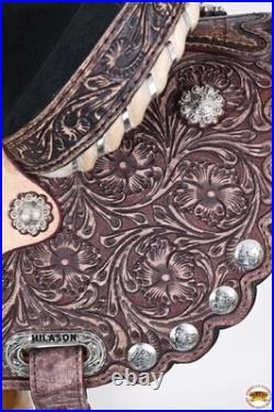 Antique Dark Brown 15 HILASON Western Horse Saddle American Leather Treeless