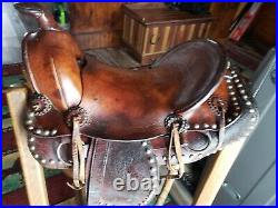 Antique Western Dots Pony Miniature Horse Saddle, Rare Find