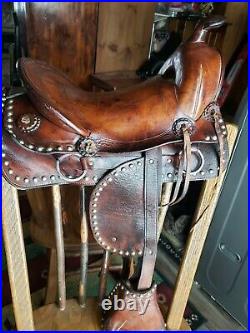 Antique Western Dots Pony Miniature Horse Saddle, Rare Find