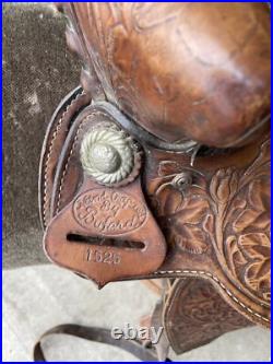 Antique hand crafted Buford Saddle number 1525 handtooled
