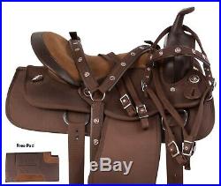 Arabian 14 15 16 17 18 Synthetic Brown Western Pleasure Trail Horse Saddle Tack