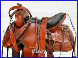 Arabian Horse Western Saddle 15 16 17 18 Pleasure Tooled Leather Trail Tack Set