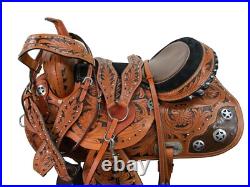 Arabian Horse Western Saddle 15 16 17 Pleasure Trail Tooled Leather Tack Set