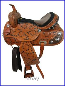 Arabian Horse Western Saddle 15 16 17 Pleasure Trail Tooled Leather Tack Set