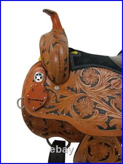 Arabian Horse Western Saddle 15 16 17 Pleasure Trail Tooled Leather Tack Set
