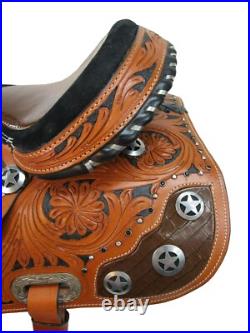 Arabian Horse Western Saddle 15 16 17 Pleasure Trail Tooled Leather Tack Set