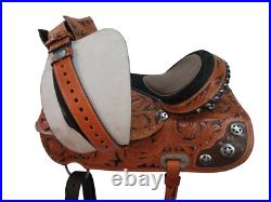 Arabian Horse Western Saddle 15 16 17 Pleasure Trail Tooled Leather Tack Set