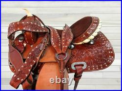 Arabian Horse Western Saddle 15 16 Pleasure Floral Tooled Leather Trail Tack Set