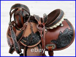 Arabian Horse Western Saddle 15 16 Pleasure Trail Ride Floral Tooled Leather Set