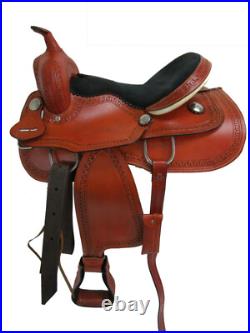 Arabian Horse Western Saddle 15 16 Pleasure Trail Tooled Leather Brown Tack Set