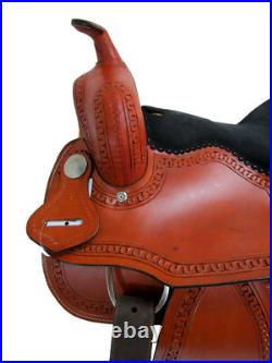Arabian Horse Western Saddle 15 16 Pleasure Trail Tooled Leather Brown Tack Set