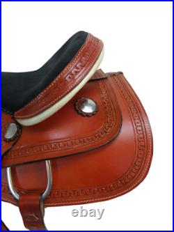 Arabian Horse Western Saddle 15 16 Pleasure Trail Tooled Leather Brown Tack Set