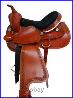 Arabian Horse Western Saddle 15 16 Pleasure Trail Tooled Leather Brown Tack Set