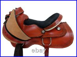 Arabian Horse Western Saddle 15 16 Pleasure Trail Tooled Leather Brown Tack Set