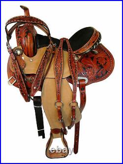 Arabian Horse Western Saddle 15 16 Trail Pleasure Tooled Leather Barrel Tack Set