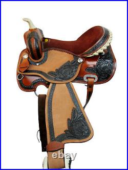 Arabian Horse Western Saddle Brown Leather Trail Pleasure Tack Set 15 16 17 18