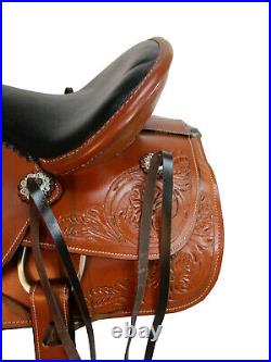 Arabian Horse Western Saddle Pleasure Tooled Leather Trail Tack Set 15 16 17 18