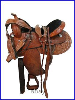 Arabian Horse Western Saddle Trail Pleasure Tooled Leather Tack 15 16 17 18