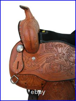 Arabian Horse Western Saddle Trail Pleasure Tooled Leather Tack 15 16 17 18