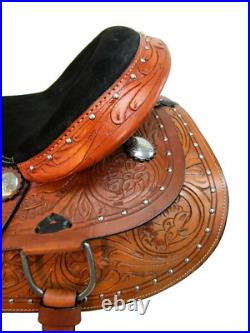 Arabian Horse Western Saddle Trail Pleasure Tooled Leather Tack 15 16 17 18