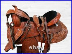 Arabian Horse Western Saddle Trail Pleasure Tooled Leather Tack 15 16 17 18