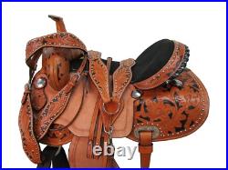 Arabian Horse Western Saddle Trail Pleasure Tooled Leather Used Tack 15 16 17