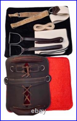 Argentine GAUCHO Horse SADDLE Leather + Bridle Rein Bit Stirrups Western Rawhide