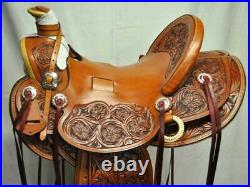 Australian Stock Genuine Leather Horse Riding Saddle Size 14''-18'' With Stirrup