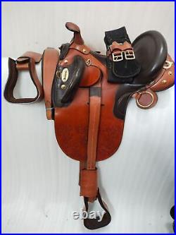 Australian Stock Leather Horse Tack Saddle With Full Accessories For Horse